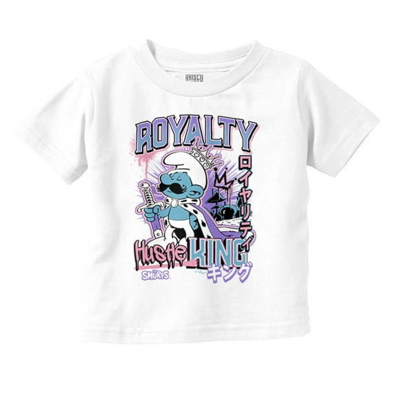 The Smurfs Kanji Hustle King Royalty Youth T Shirt Tee Boys Infant Toddler Brisco Brands 12M