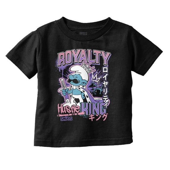 The Smurfs Kanji Hustle King Royalty Youth T Shirt Tee Boys Infant Toddler Brisco Brands 18M