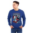 thumbnail image 1 of The Smurfs Kanji Keep Pushin Savage Men Big & Tall Long Sleeve Tee Brisco Brands 3X, 1 of 5