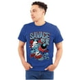 thumbnail image 1 of The Smurfs Kanji Keep Pushin Savage Men's Graphic T Shirt Tees Brisco Brands S, 1 of 6