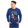 thumbnail image 1 of The Smurfs Kanji Keep Pushin Savage Men's Long Sleeve Tee T Shirt Brisco Brands X, 1 of 6