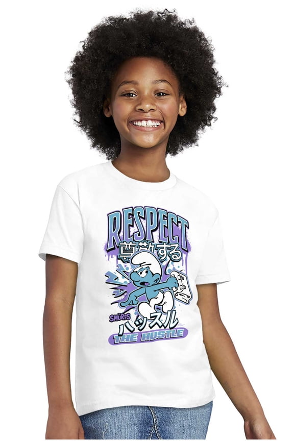 The Smurfs Kanji Respect the Hustle Crewneck T Shirts Boy Girl Teen Brisco Brands X