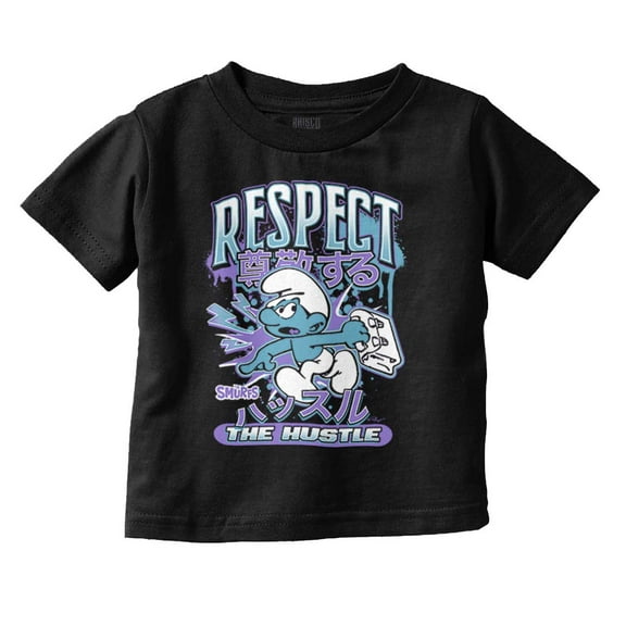 The Smurfs Kanji Respect the Hustle Toddler Boy Girl T Shirt Infant Toddler Brisco Brands 12M