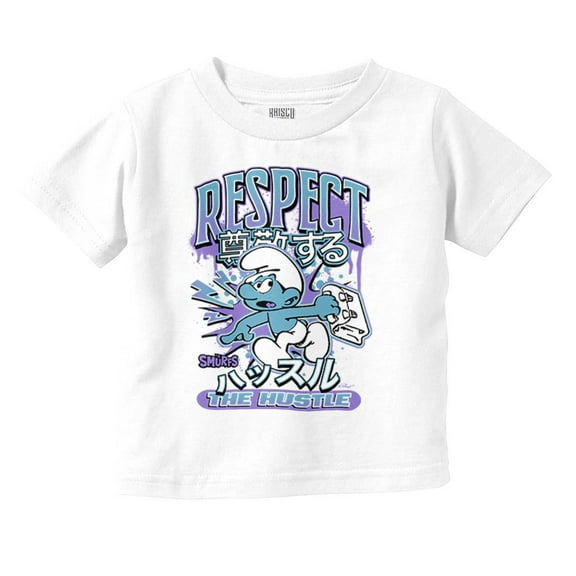 The Smurfs Kanji Respect the Hustle Toddler Boy Girl T Shirt Infant Toddler Brisco Brands 2T
