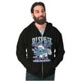 thumbnail image 1 of The Smurfs Kanji Respect the Hustle Unisex Plus Size Zip Hoodie Brisco Brands 2X, 1 of 5