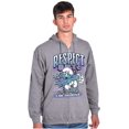 thumbnail image 1 of The Smurfs Kanji Respect the Hustle Unisex Plus Size Zip Hoodie Brisco Brands 2X, 1 of 5