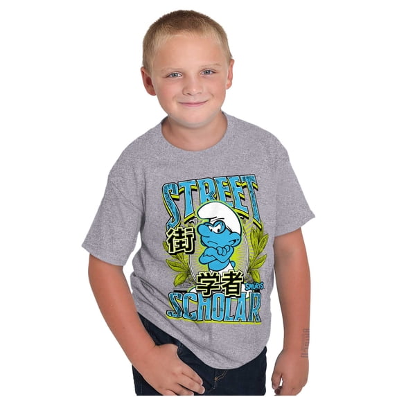 The Smurfs Kanji Street Scholar Boys Kids T Shirt Tees Tops Teen Brisco Brands X