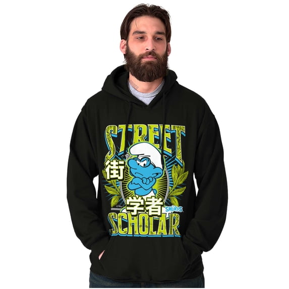The Smurfs Kanji Street Scholar Hoodie Hooded Sweatshirt Men Brisco Brands S