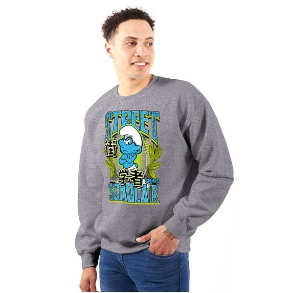 The Smurfs Kanji Street Scholar Men Big & Tall Sweatshirt Brisco Brands 3X