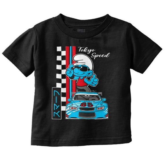 The Smurfs Kanji Tokyo Speed Racecar Youth T Shirt Tee Boys Infant Toddler Brisco Brands 6M