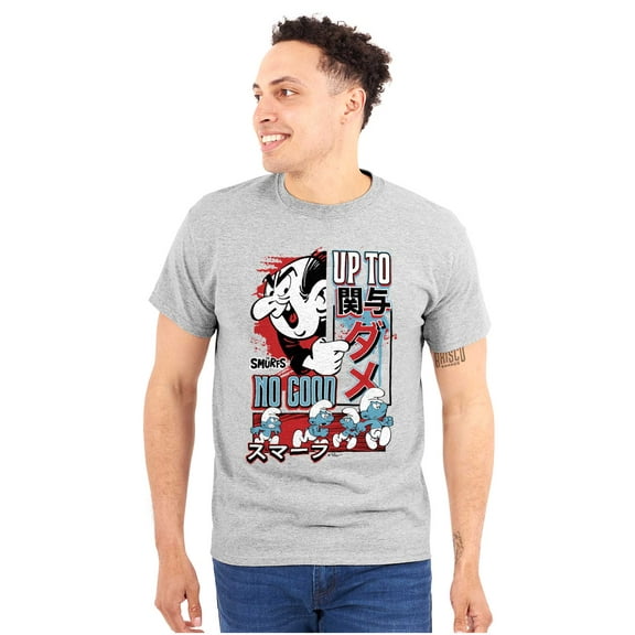 The Smurfs Kanji Up To No Good Men's Graphic T Shirt Tees Brisco Brands M