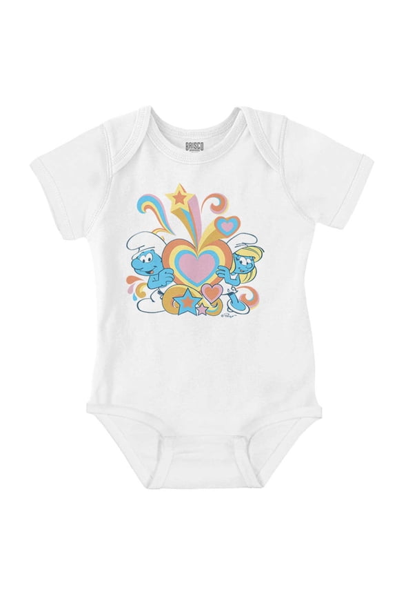 The Smurfs Love Heart Rainbows Bodysuit Jumper Girls Infant Baby Brisco Brands 12M