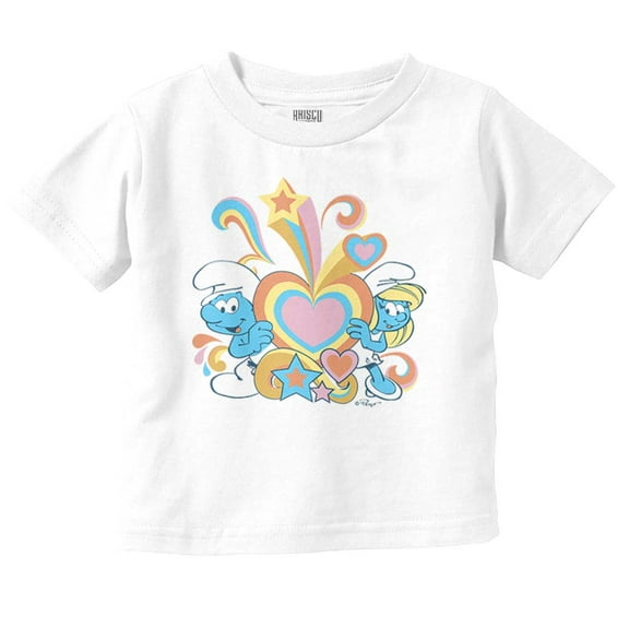 The Smurfs Love Heart Rainbows Youth T Shirt Tee Girls Infant Toddler Brisco Brands 12M