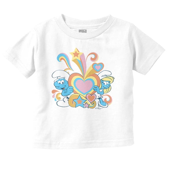 The Smurfs Love Heart Rainbows Youth T Shirt Tee Girls Infant Toddler Brisco Brands 2T