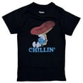 thumbnail image 1 of The Smurfs Men's Officially Licensed Chillin Distressed Graphic Tee T-Shirt (Small, Black), 1 of 1