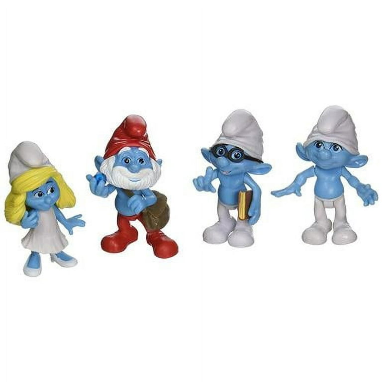 Smurfs Movie Clumsy Smurfette Papa & Brainy Collectibles Figure (4 Pack)