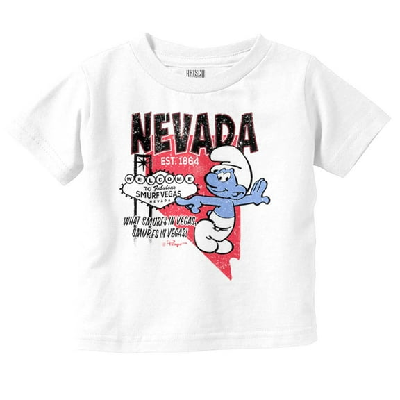The Smurfs Nevada State NV Cartoon Toddler Boy Girl T Shirt Infant Toddler Brisco Brands 6M