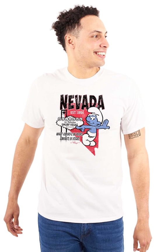 The Smurfs Nevada State NV Cartoon Unisex Plus Size Graphic Tee Brisco Brands 5X