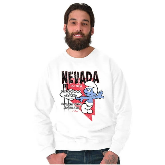 The Smurfs Nevada State NV Cartoon Unisex Plus Size Sweatshirt Brisco Brands 4X