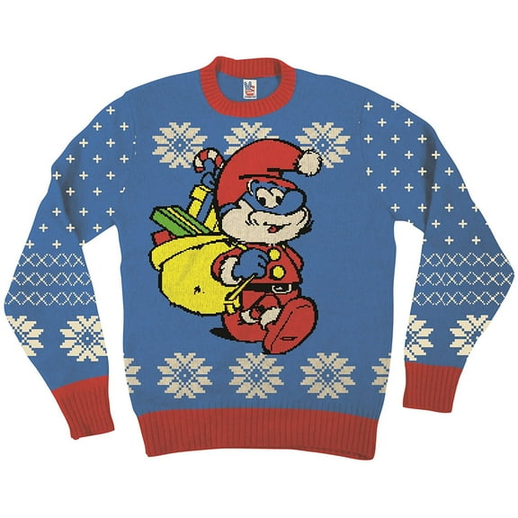 The Smurfs Papa Smurf As Santa Blue Ugly Christmas Sweater