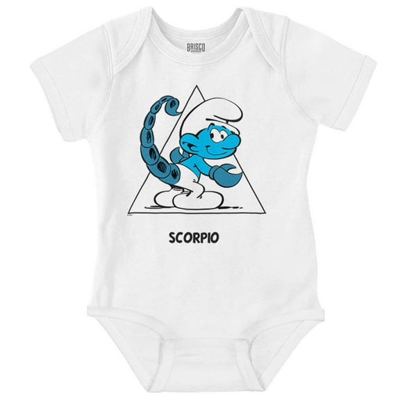 The Smurfs Scorpio Zodiac Sign Romper Boys or Girls Infant Baby Brisco Brands NB
