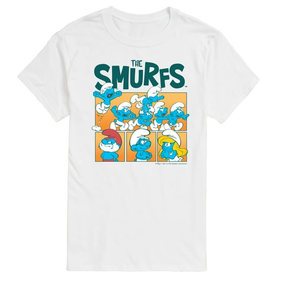 The Smurfs - Smurf Grid - Men's Short Sleeve Graphic T-Shirt