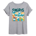 thumbnail image 1 of The Smurfs - Smurf Grid - Women's Oversized Graphic T-Shirt, 1 of 5