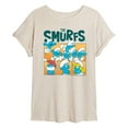 thumbnail image 1 of The Smurfs - Smurf Grid - Women's Oversized Graphic T-Shirt, 1 of 5
