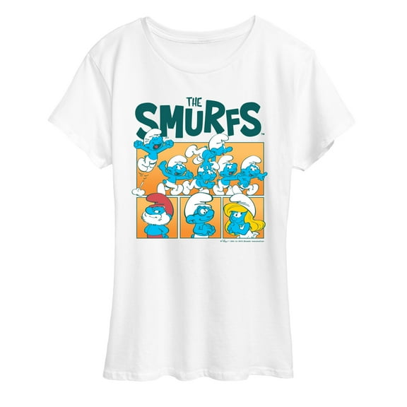 The Smurfs - Smurf Grid - Women's Short Sleeve Graphic T-Shirt