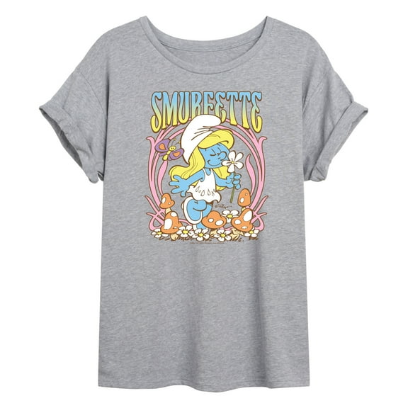 The Smurfs - Smurfette Art Nouveau - Women's Oversized Graphic T-Shirt