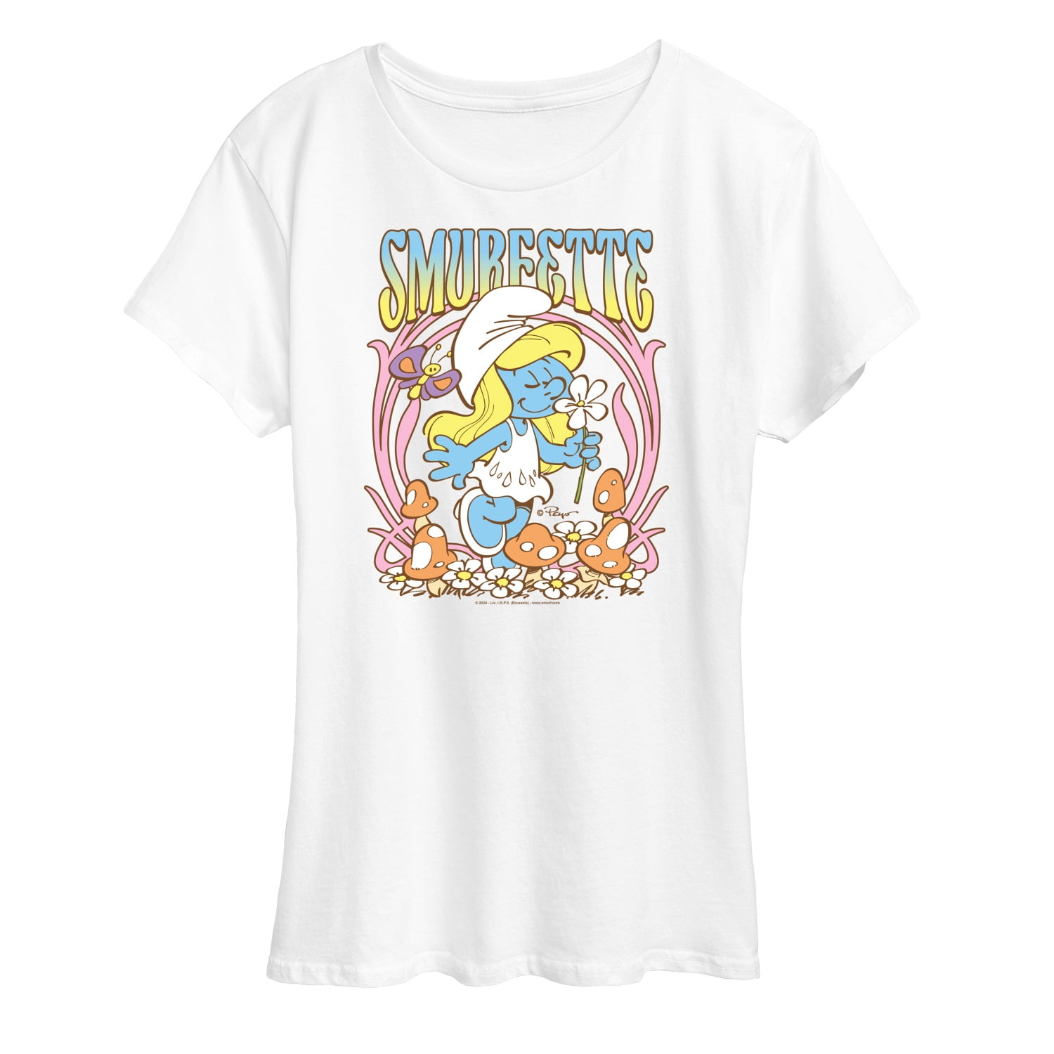 The Smurfs - Smurfette Art Nouveau - Women's Short Sleeve Graphic T ...