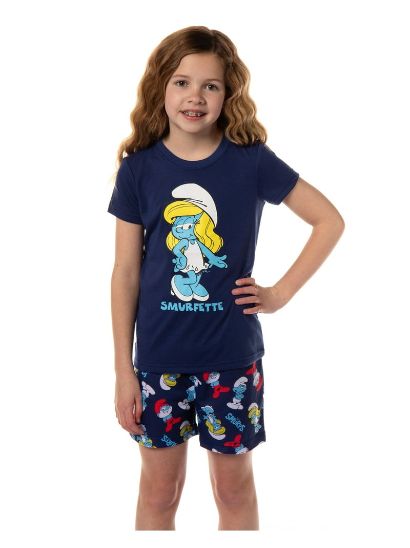 The Smurfs Smurfette Character Girls' 2 Piece Pajama Loungewear