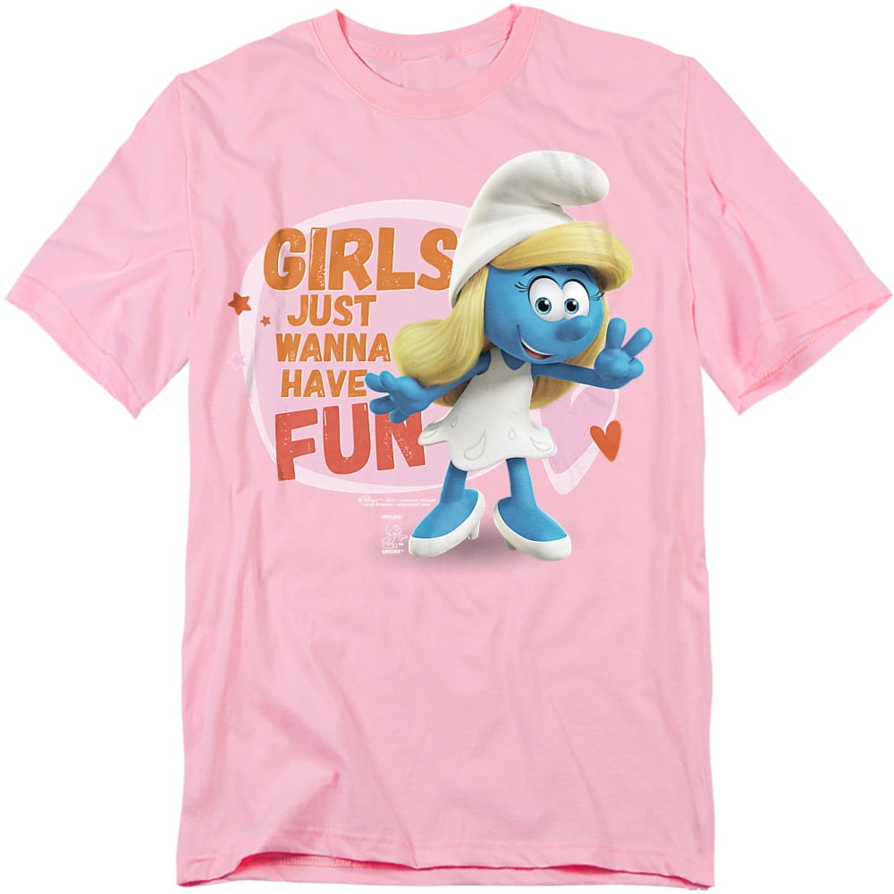 The Smurfs Smurfette Girls Just Wanna Have Fun Unisex Adult T Shirt (3X ...