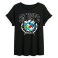 thumbnail image 1 of The Smurfs - Smurfs Collegiate - Women's Oversized Graphic T-Shirt, 1 of 5