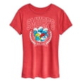 thumbnail image 1 of The Smurfs - Smurfs Collegiate - Women's Short Sleeve Graphic T-Shirt, 1 of 5