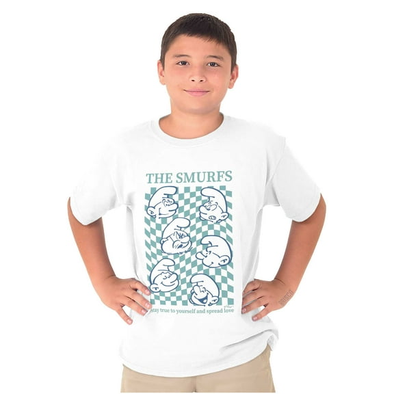 The Smurfs Stay True To Yourself Crewneck T Shirts Boy Girl Teen Brisco Brands X