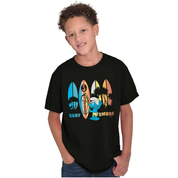 The Smurfs Surf Beach Vacation Crewneck T Shirts Boy Girl Teen Brisco Brands S