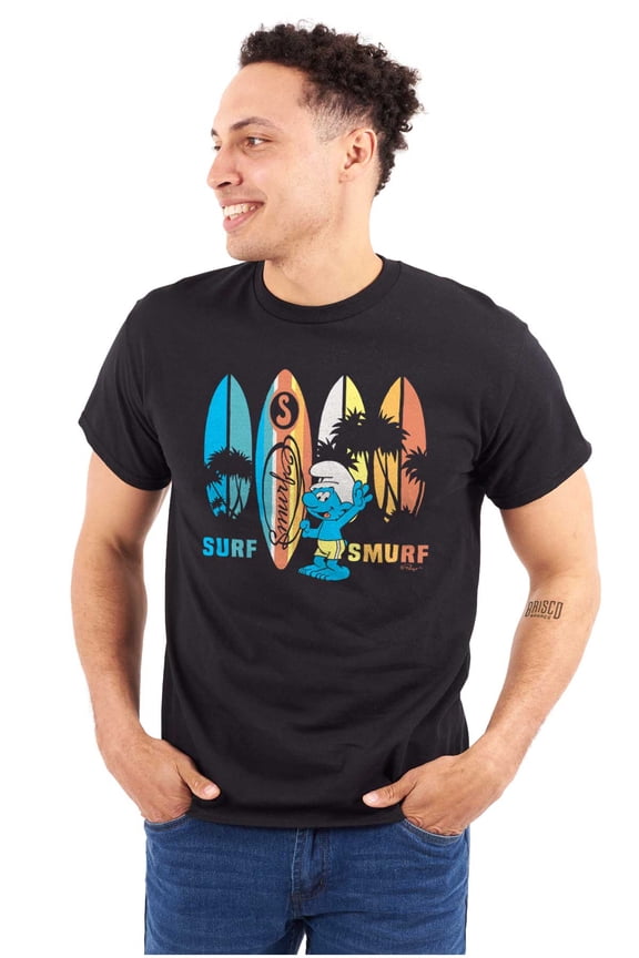 The Smurfs Surf Beach Vacation Men's Graphic T Shirt Tees Brisco Brands S