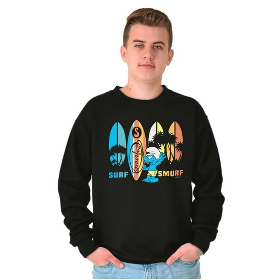 The Smurfs Surf Beach Vacation Sweatshirt for Men or Women Brisco Brands S