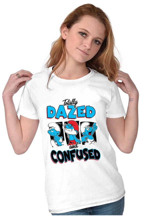 The Smurfs Totally Dazed and Confused Women's T Shirt Ladies Tee Brisco Brands L