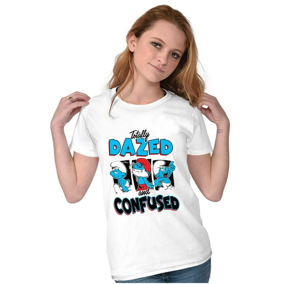 The Smurfs Totally Dazed and Confused Women's T Shirt Ladies Tee Brisco Brands X