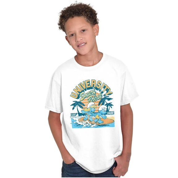 The Smurfs University Spring Break Crewneck T Shirts Boy Girl Teen Brisco Brands S