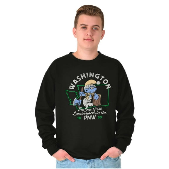 The Smurfs Washington WA Cartoon Sweatshirt for Men or Women Brisco Brands S