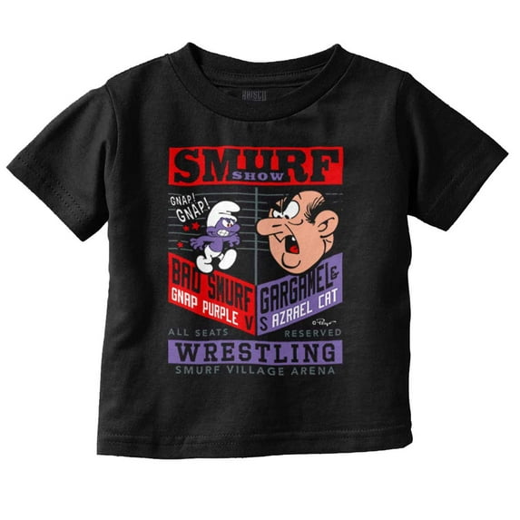 The Smurfs Wresting Show Poster Toddler Boy Girl T Shirt Infant Toddler Brisco Brands 3T