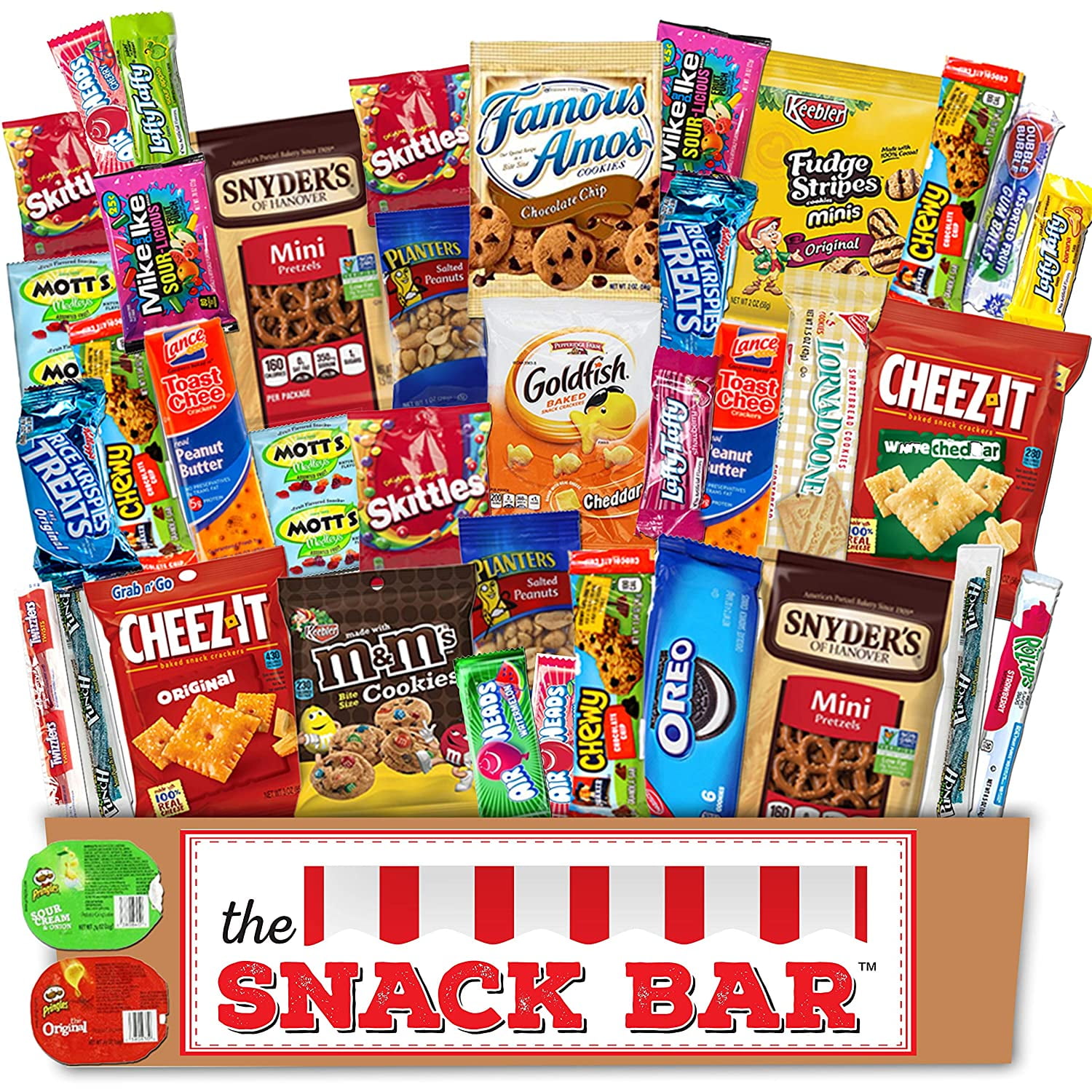 The Snack Bar - Snack Care Package (40 count) - Variety Assortment with  American Candy, Fruit Snacks, Gift Snack Box for Lunches, Office, College