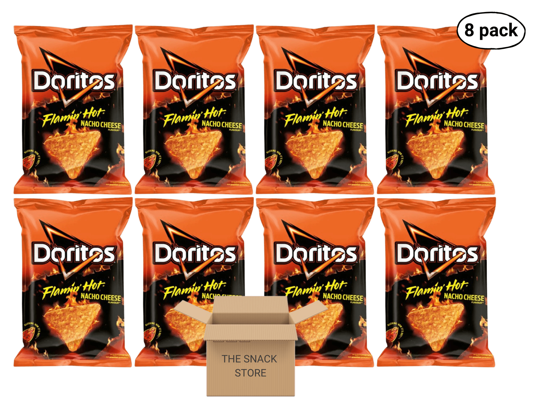 The Snack Shop Doritos Flamin' Hot Nacho Cheese 2.5 oz (Pack of 8)