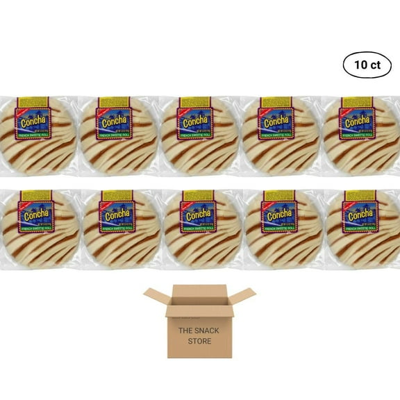 The Snack Store Bundle Bon Appetit Concha French Sweetie Roll, Pack of 10 (5 oz)