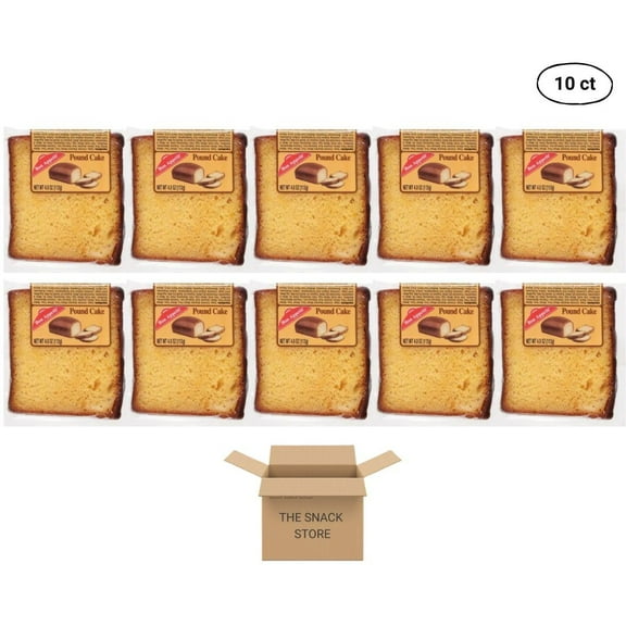 The Snack Store Bundle Bon Appetit Sliced Pound Cake, Pack of 10 (4 oz)