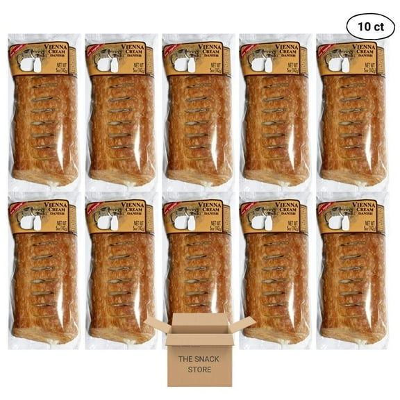 The Snack Store Bundle Bon Appetit Vienna Cream Danish, Pack of 10 (5 oz)