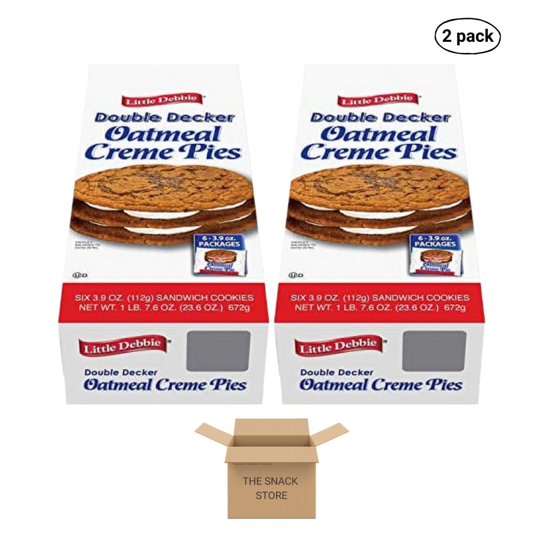 The Snack Store Bundle Double Decker Oatmeal Creme Pies, 3.9 oz, 2 Boxes of 6 Count, 12 Total Creme Pies!